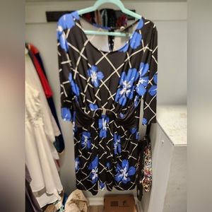 Black & blue flower dress